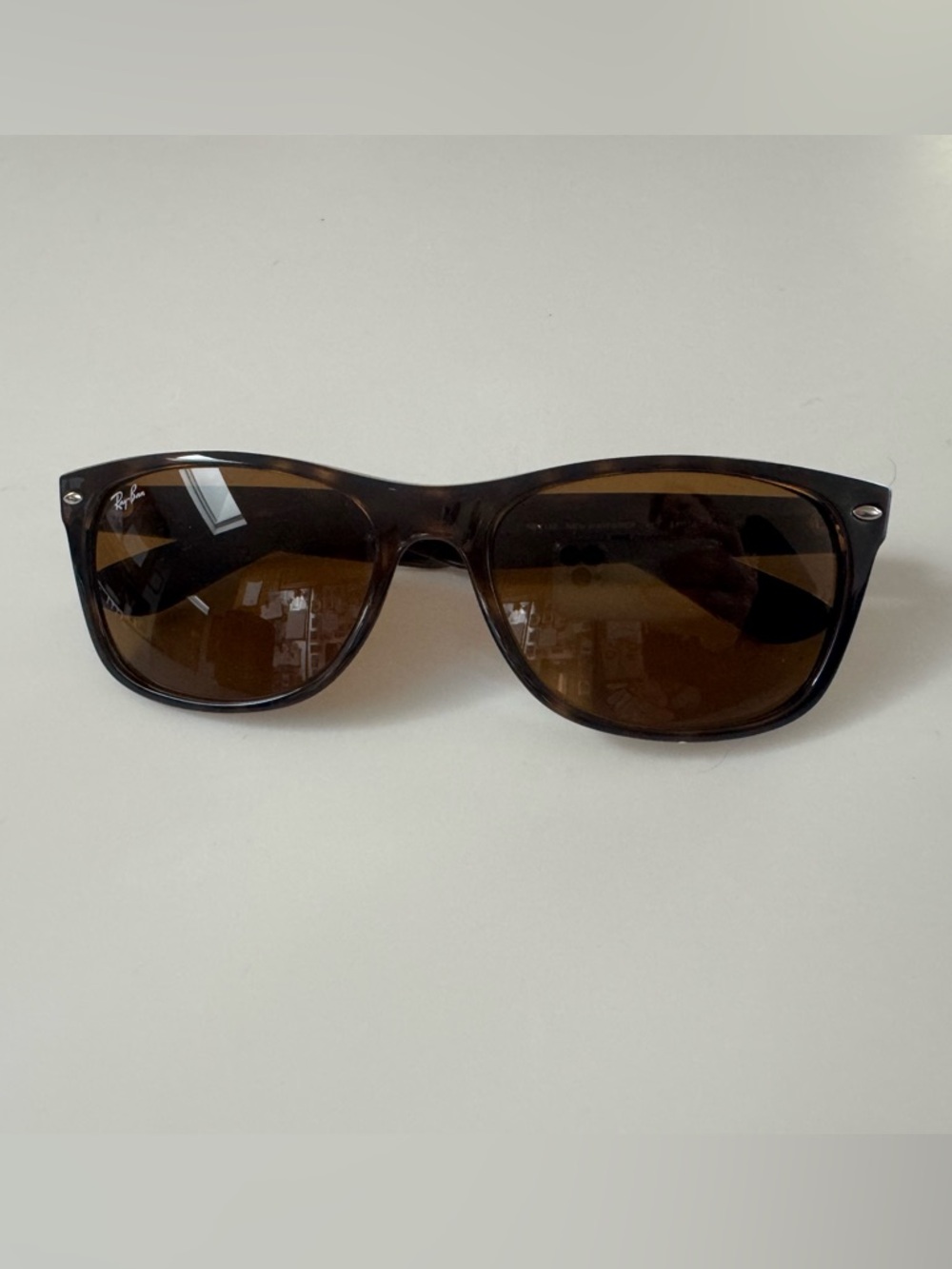 Ray-Ban New Wayfarer Sunglasses RB2132 Tortoise Brown 58mm – Made in Italy - Picture 3 of 7